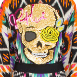 Tribal – Orange Apache Kimono Skull (Black)