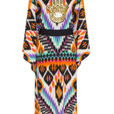 Tribal – Orange Apache Kimono Hamsa (Black)