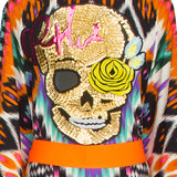 Tribal – Orange Apache Kimono Skull (Neon Orange)