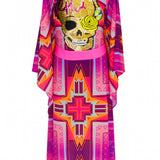 Tribal - Pink Kimono Skull (Neon Pink)