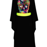 Monochrome - Black Kimono Skull (Neon Yellow)