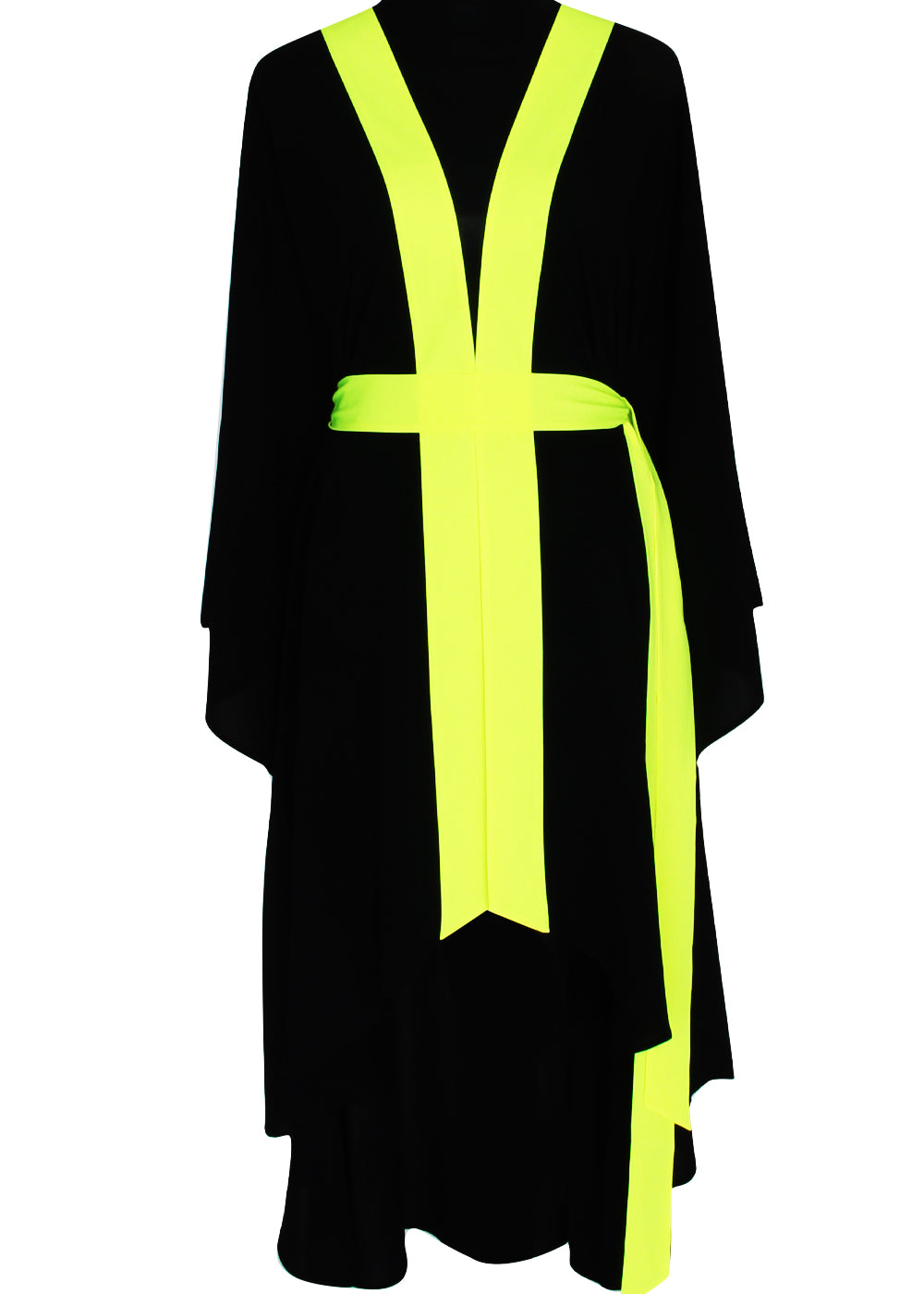 Monochrome - Black Kimono Skull (Neon Yellow)