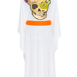 Monochrome - White Kimono Skull (Neon Orange)