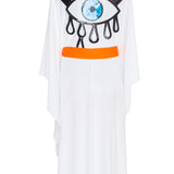 Monochrome - White Kimono Evil Eye (Neon Orange)