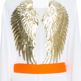 Monochrome - White Kimono Wings (Neon Orange)