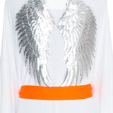 Monochrome - White Kimono Wings (Neon Orange)