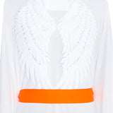 Monochrome - White Kimono Wings (Neon Orange)