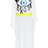 Monochrome - White Kimono Evil Eye (Neon Yellow)