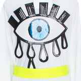 Monochrome - White Kimono Evil Eye (Neon Yellow)