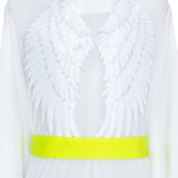 Monochrome - White Kimono Wings (Neon Yellow)