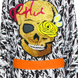 Tulum – Feathers Kimono Skull (Neon Orange)