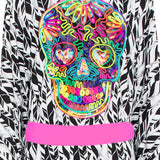 Tulum – Feathers Kimono Skull (Neon Pink)