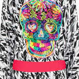 Tulum – Feathers Kimono Skull (Neon Coral)