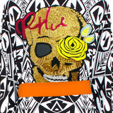 Tulum – Tribal Kimono Skull (Neon Orange)