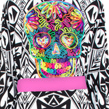 Tulum – Tribal Kimono Skull (Neon Pink)