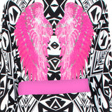 Tulum – Tribal Kimono Wings (Neon Pink)