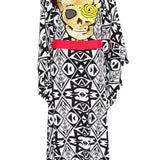 Tulum – Tribal Kimono Skull (Neon Coral)