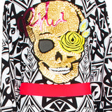 Tulum – Tribal Kimono Skull (Neon Coral)