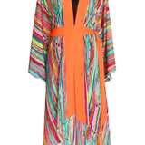 Cruise – Freefall Silk Kimono (Neon Orange) - Long