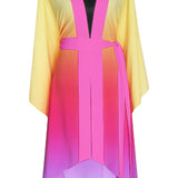 Monochrome Ombre - Love Kimono Skull (Neon Pink) - Long