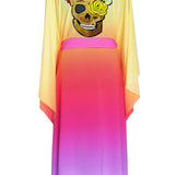 Monochrome Ombre - Love Kimono Skull (Neon Pink) - Long