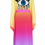 Monochrome Ombre - Love Kimono Evil Eye (Neon Pink) - Long