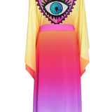 Monochrome Ombre - Love Kimono Evil Eye (Neon Pink) - Long