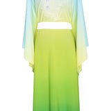 Monochrome Ombre - Freedom Kimono Feathers (Off-White) - Long