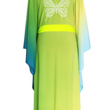 Monochrome Ombre - Freedom Kimono Butterfly (Neon Yellow) - Long