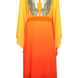 Monochrome Ombre - Fire Kimono Wings (Neon Orange) - Long