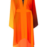 Monochrome Ombre - Fire Kimono (Neon Orange) - Long