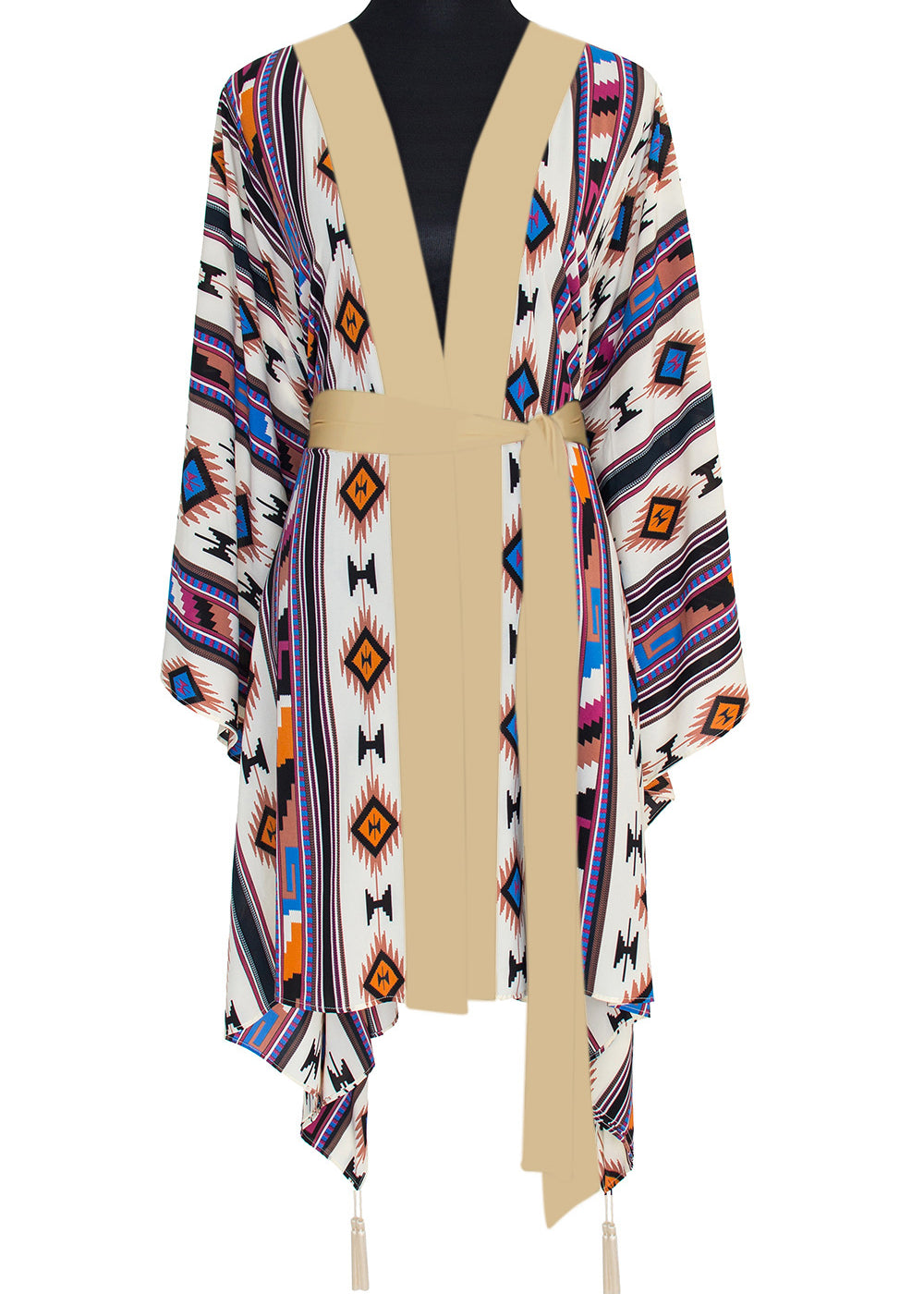 Boho - Blue Navajo Kimono Wings (Beige)