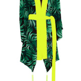 Jungle - Monstera Black / Green Kimono (Neon Yellow)