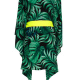 Jungle - Monstera Black / Green Kimono (Neon Yellow)