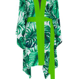 Jungle - Monstera White / Green Kimono (Neon Green)