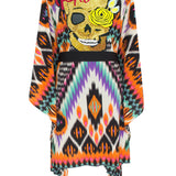 Tribal – Orange Apache Kimono Skull (Black)