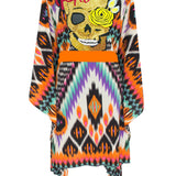 Tribal – Orange Apache Kimono Skull (Neon Orange)