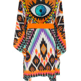 Tribal – Orange Apache Kimono Evil Eye (Neon Orange)