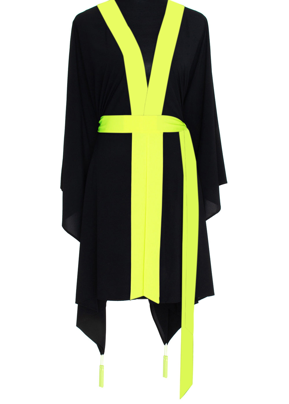 Monochrome - Black Kimono Skull (Neon Yellow)