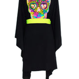 Monochrome - Black Kimono Skull (Neon Yellow)