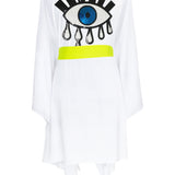 Monochrome - White Kimono Evil Eye (Neon Yellow)