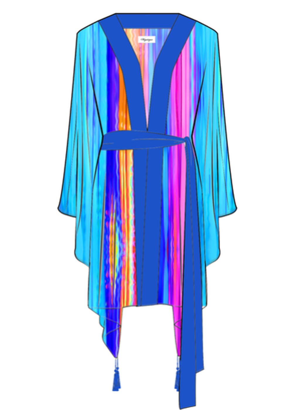 Tribal - Waterfall Kimono (Royal Blue)