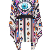 Boho - Blue Navajo Kimono Evil Eye (Black)