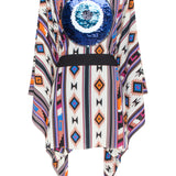 Boho - Blue Navajo Kimono Evil Eye (Black)