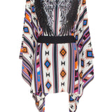 Boho - Blue Navajo Kimono Wings (Black)