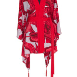 Jungle - Red / Grey Palm Kimono (Red)