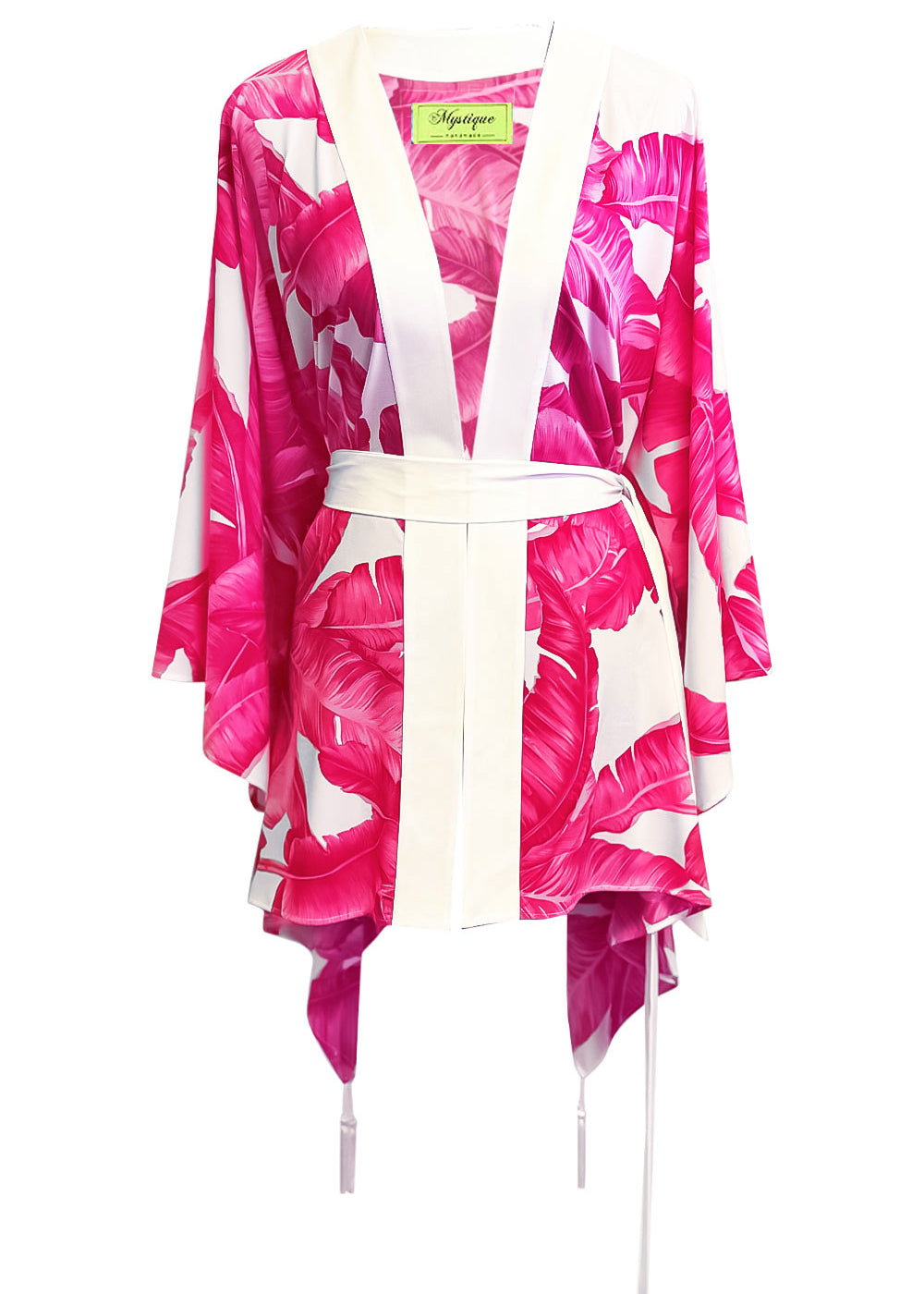 Jungle - Pink Palm Kimono (Off-White)