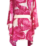 Jungle - Pink Palm Kimono (Off-White)