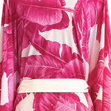 Jungle - Pink Palm Kimono (Off-White)