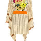 Desert - Sand Kimono Skull (Neon Orange)